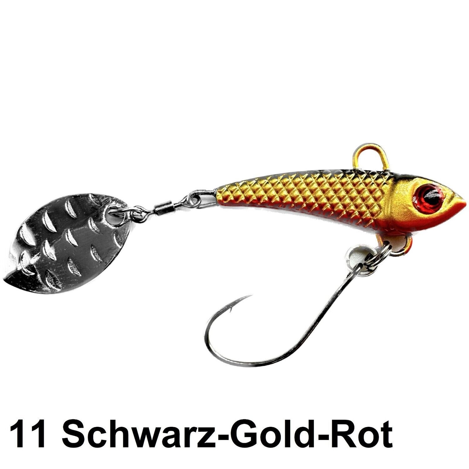 Paladin Ultralight Action Spin Jig Spinner 11 Schwarz-Gold-Rot