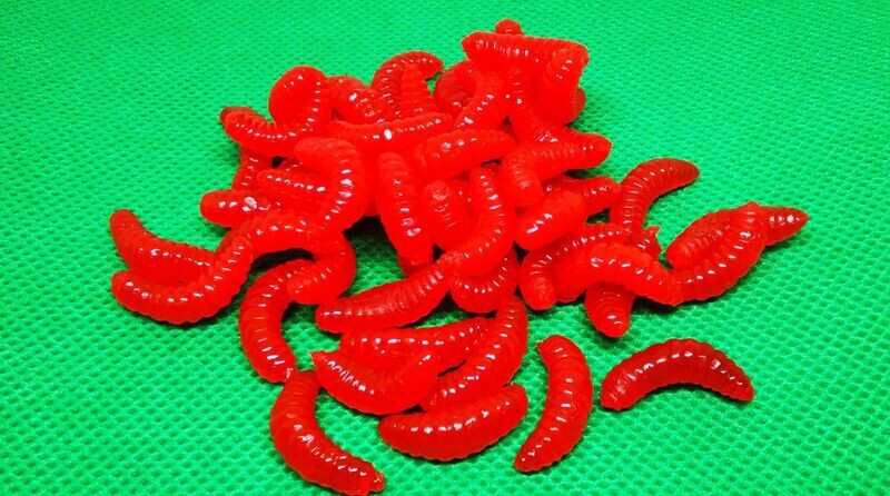 Bienenmade 2cm, rot, auftreibend Bienenmade 2cm, rot, auftreibend