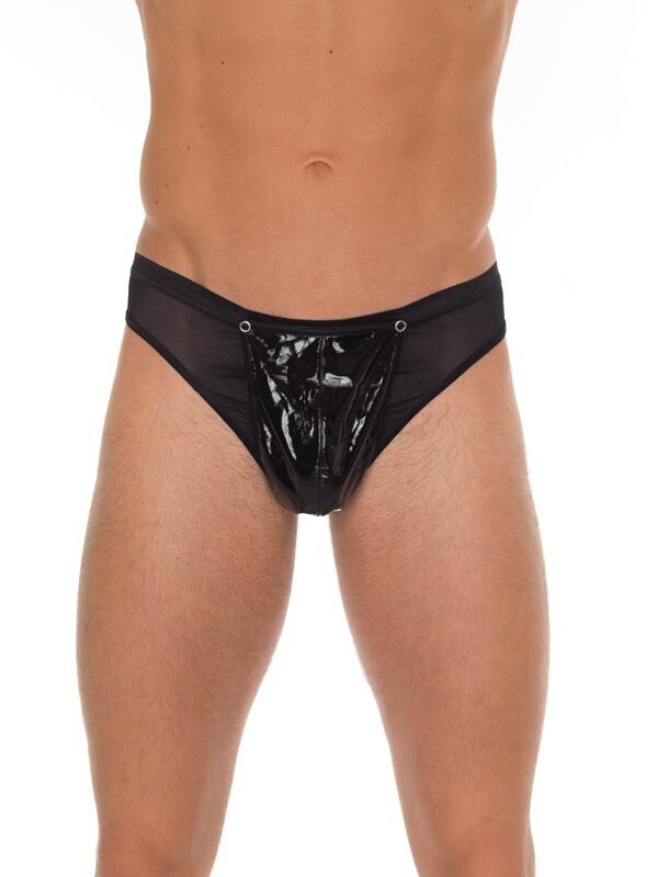 Amorable by Rimba Doorzichtige string met lak look Zwart Amorable by Rimba Doorzichtige string met lak look Zwart