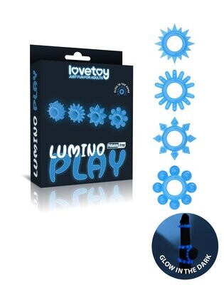 LoveToy - Lumino Play Cock Ring Set van 4 - Glow in the Dark