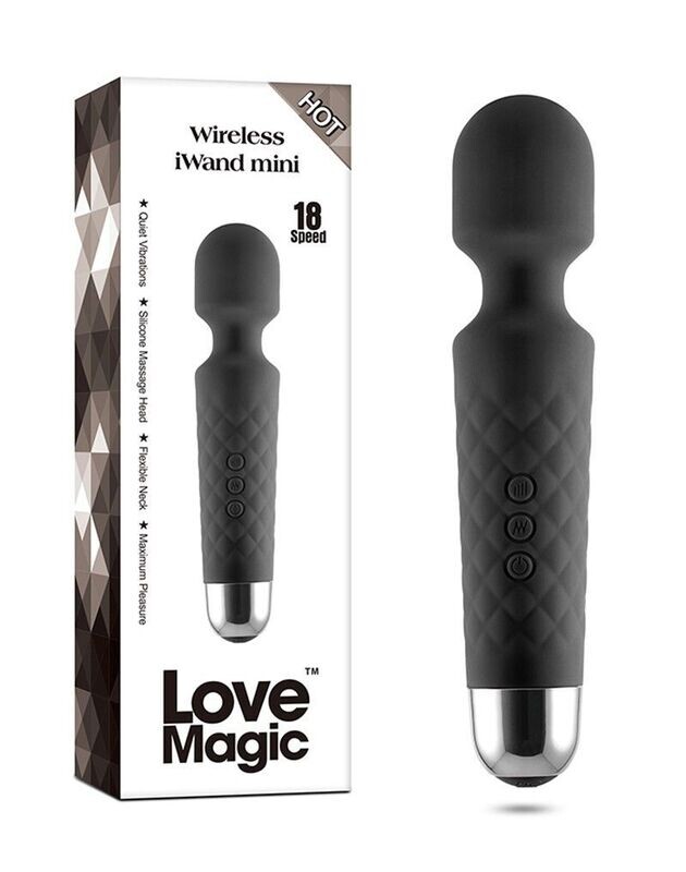 Love Magic - IWand Mini - Wand Vibrator Zwart Love Magic - IWand Mini - Wand Vibrator Zwart