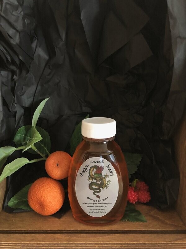 100% Pure, Raw Unfiltered Orange Blossom Honey; 12 oz Squeezable Jar