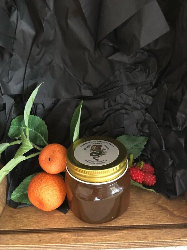 100% Pure, Raw Unfiltered Orange Blossom Honey; 10 Oz Glass Jar