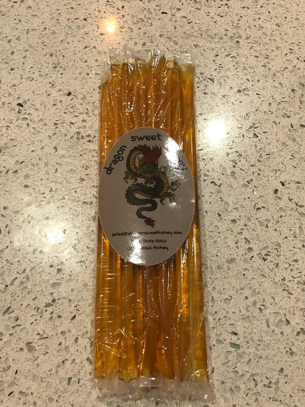 100% Pure, Raw Unfiltered Orange Blossom Honey Sticks