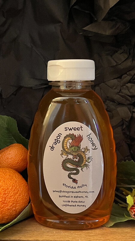 100% Pure, Raw Unfiltered Florida Holly Honey; 16 oz Squeezable Jar