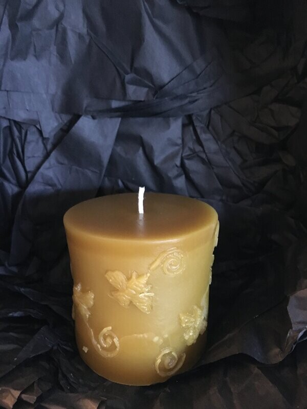 Med Bee Pillar Candle