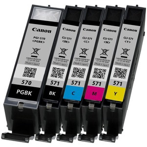 Canon PGI-570/CLI-571  Multi-pack - Pigment Black, Black, Cyan, Magenta, Yellow