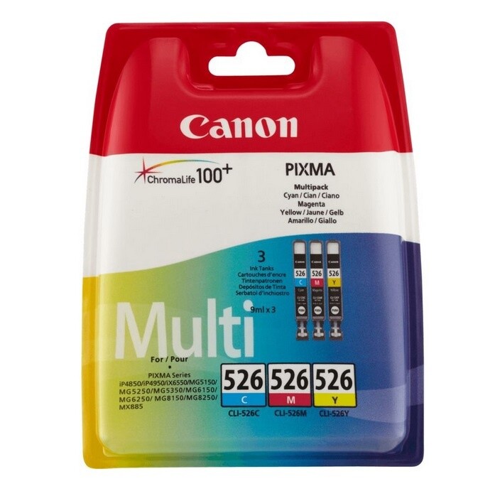 Canon CLI-526. 3 Colour Ink Cartridge Multipack