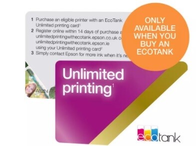 Epson EcoTank Unlimited Print Card ADD-ON ONLY