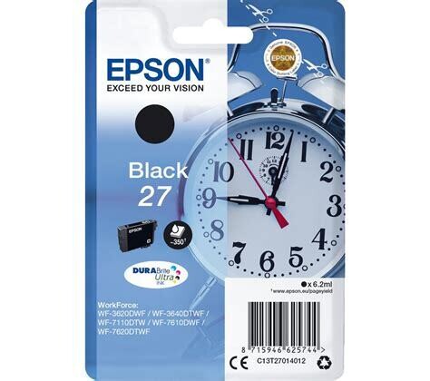 Epson Alarm Clock 27 DURABrite Ultra Ink Cartridge (Black) Blister
