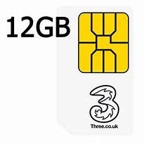Three Mobile Pay As You Go Mobile Broadband 12 GB data SIM 