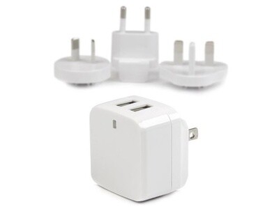 2 Port White USB Wall Charger