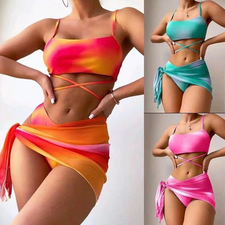 مايوه سباحة ستاتي وشاح ربط #