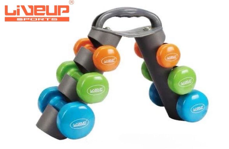 دامبلز مع ستاند 7kg ليف اب اصلي من الشركة