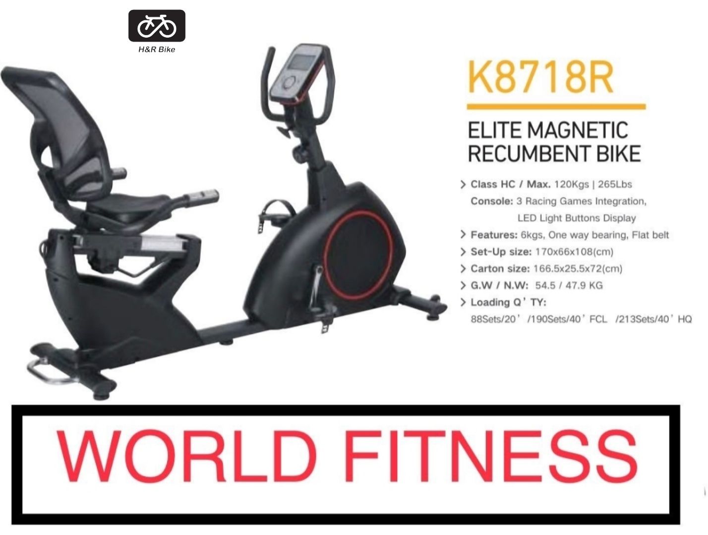 K8718R  مع مقعد ظهر موديل World Fitness بسكليت