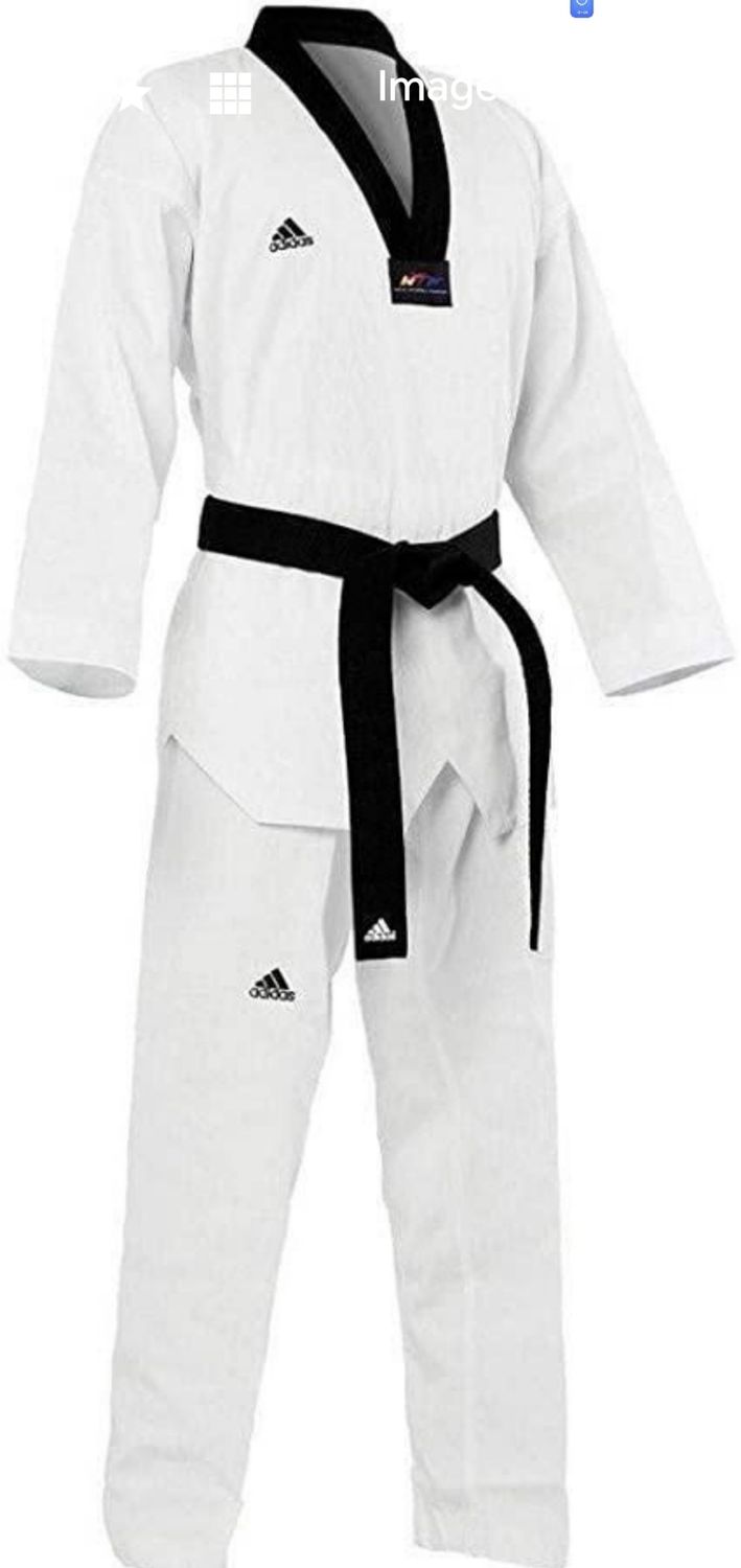 بدلة تايكوندو اديداس ابيض ولادي 130 ✓