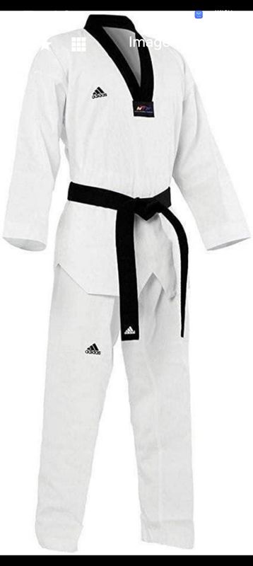 بدلة تايكوندو اديداس ابيض رجالي 160