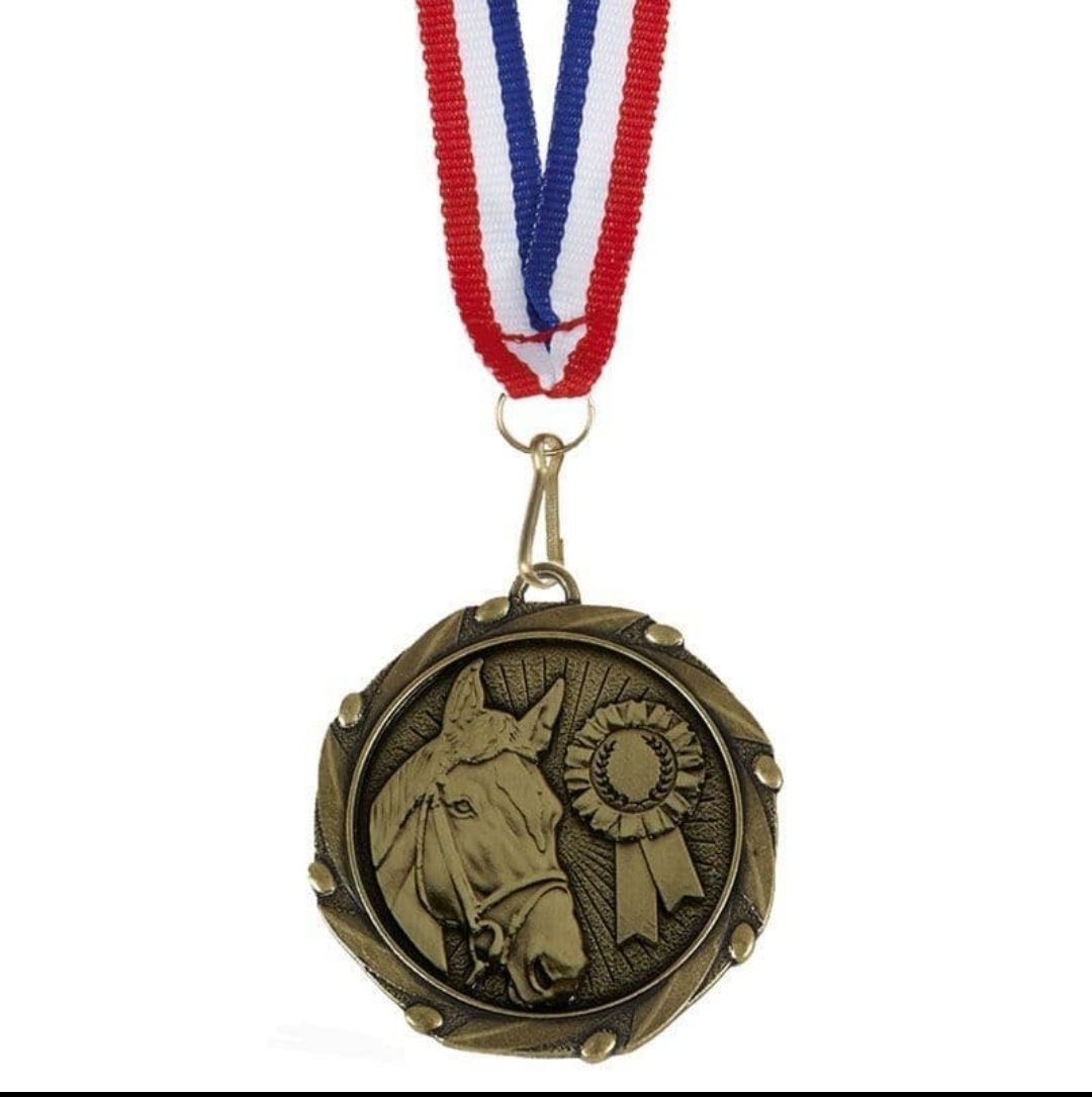 ميدالية ركوب الخيل 6.5 سم برونزي #
