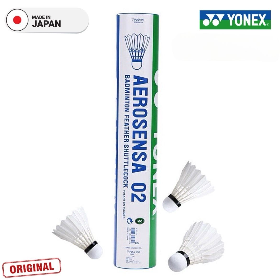 ريشة ريش Yonex Aerosensa 02 اصلي من الوكيل 12حبة