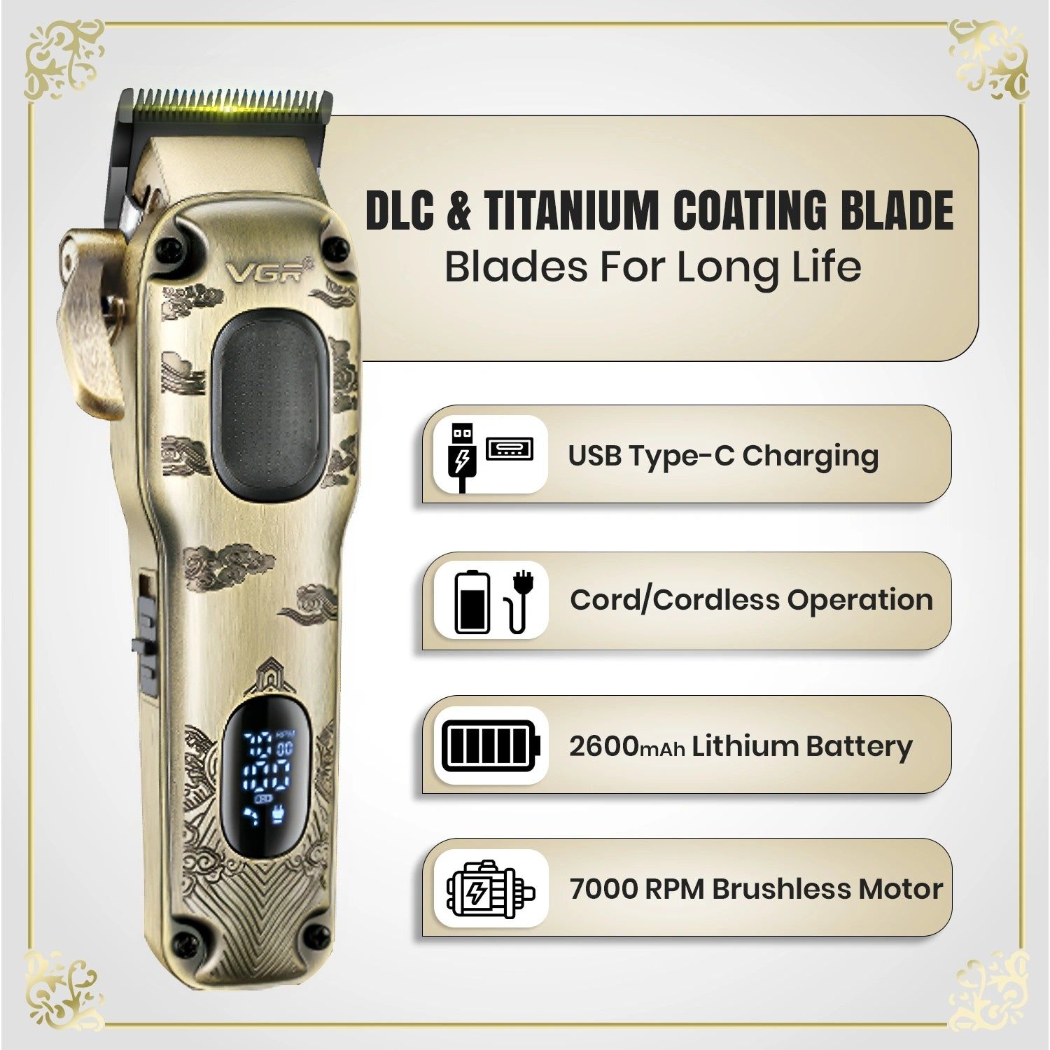 ماكينة حلاقة VGR V-027 ✓