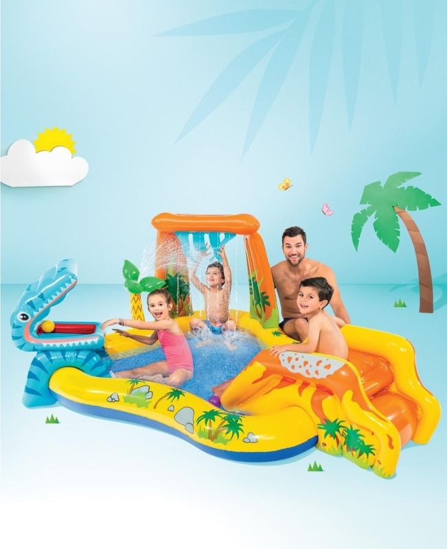 مسبح أطفال نفخ مع زحليقة ورشاش ماء 109*191*249 سم ✓