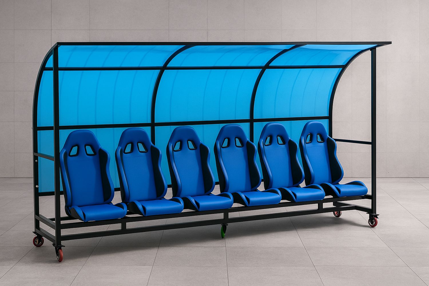 مقاعد بدلاء رياضية مغطاة ✓