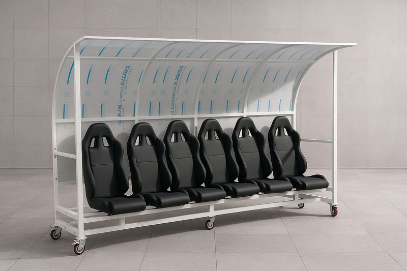 مقاعد بدلاء اللاعبين مغطاة أسود✓