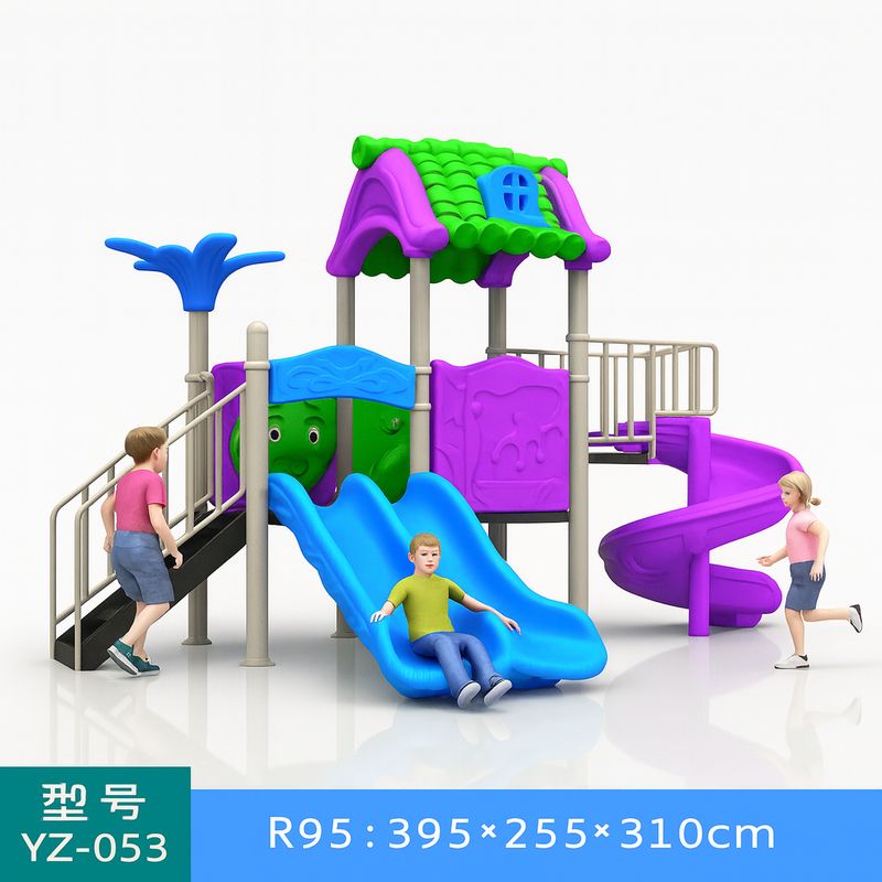 ✓ زحليقة مزدوجة مع برج ودرج ومنزلق حلزوني سم 310*255*395