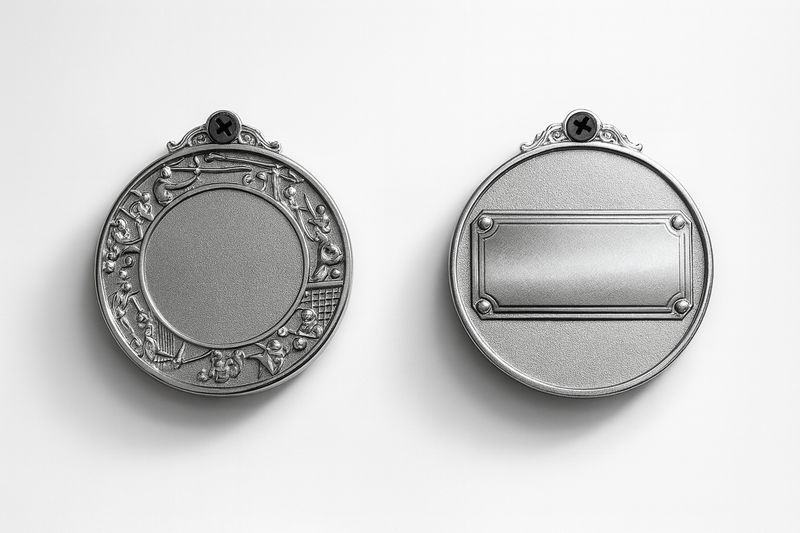 ميدالية صحن فاضي العاب القوى (مربع) فضي #