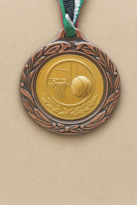 ميدالية مع قشرة كرة السلة #