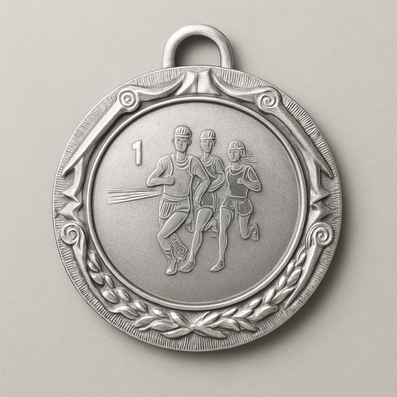 ميدالية مع قشرة العاب القوى جري فضي #