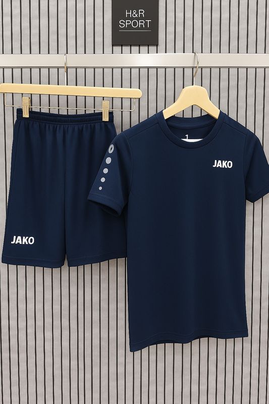 طقم جاكو ولادي كحلي خط ابيض#