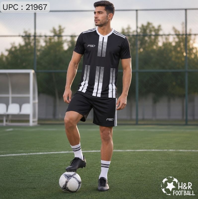 طقم F50 Man اسود مخطط ابيض *