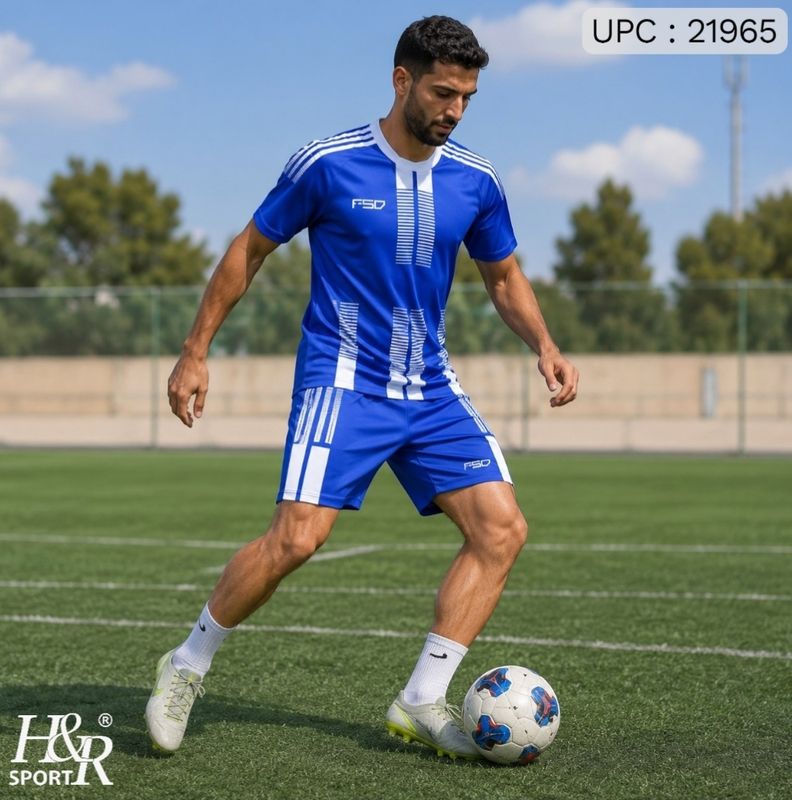 طقم F50 Man ازرق مخطط ابيض *