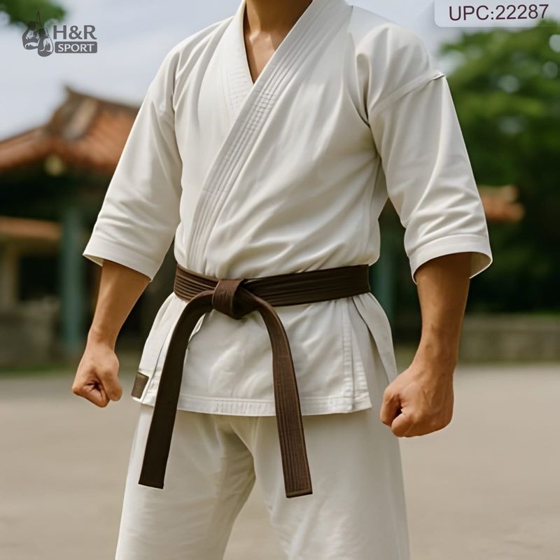 حزام كراتيه خفيف بني @