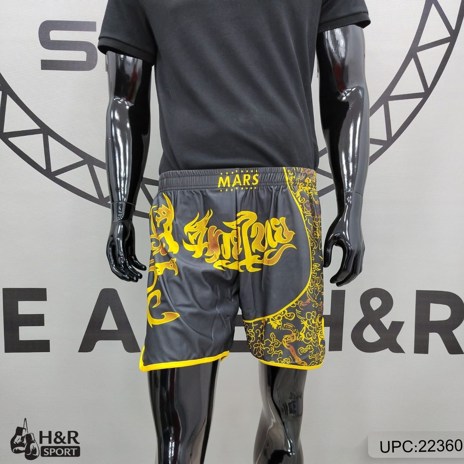 شورت مارس اسود مع اصفر @