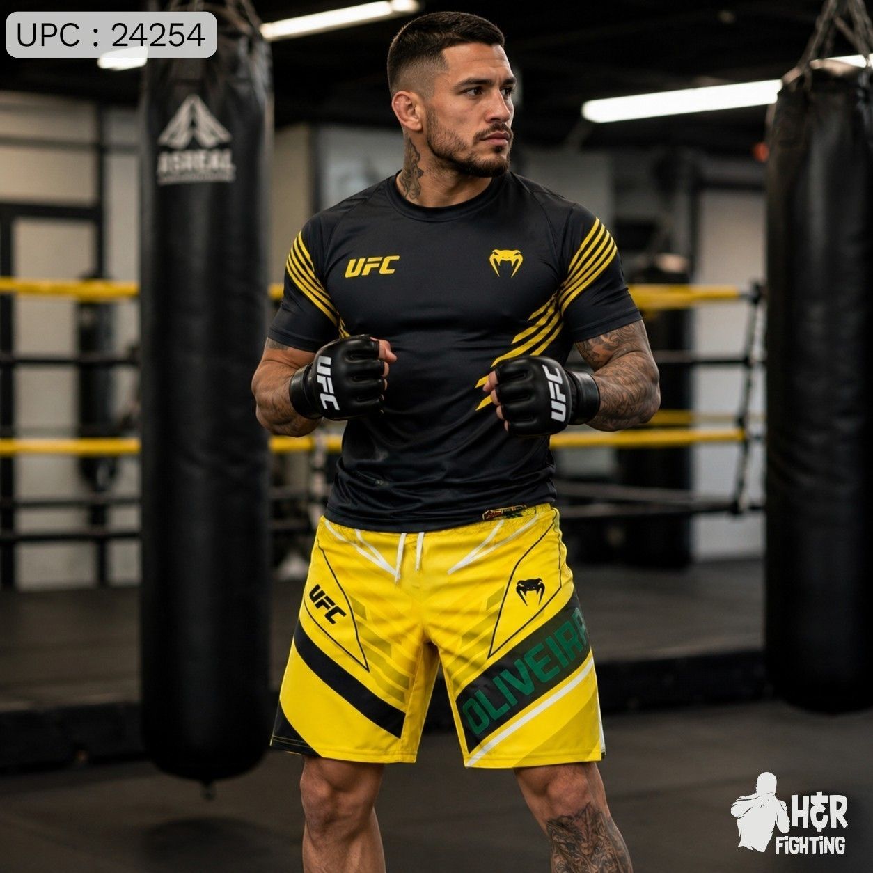 طقم Boxing UFC اسود بأصفر *