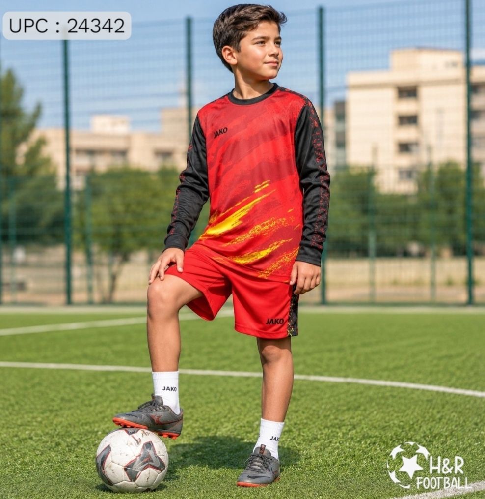 طقم كم طويل ولادي أحمر JAKO*