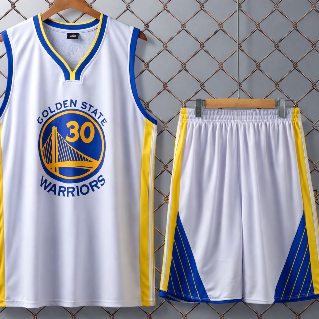 طقم سلة ولادي أبيض Golden State ✓