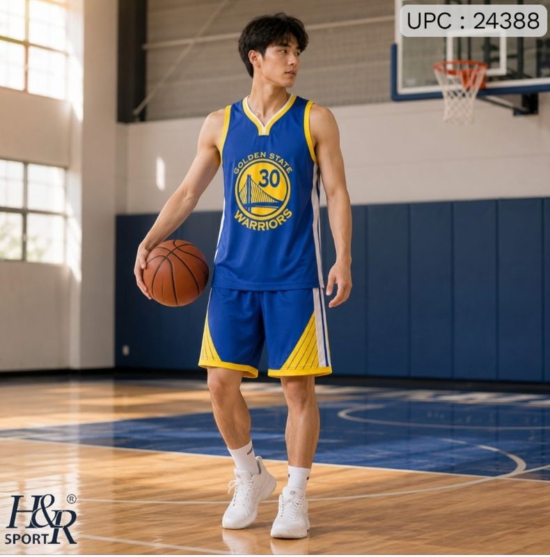 طقم سلة رجالي أزرق Golden State *