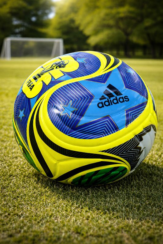 كرة Adidas كأس العالم 2026 فسفوري بأزرق