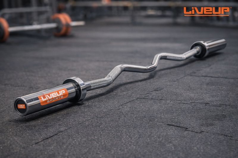 بار أعوج أولمبي بدون ملقط LIVE UP ✓