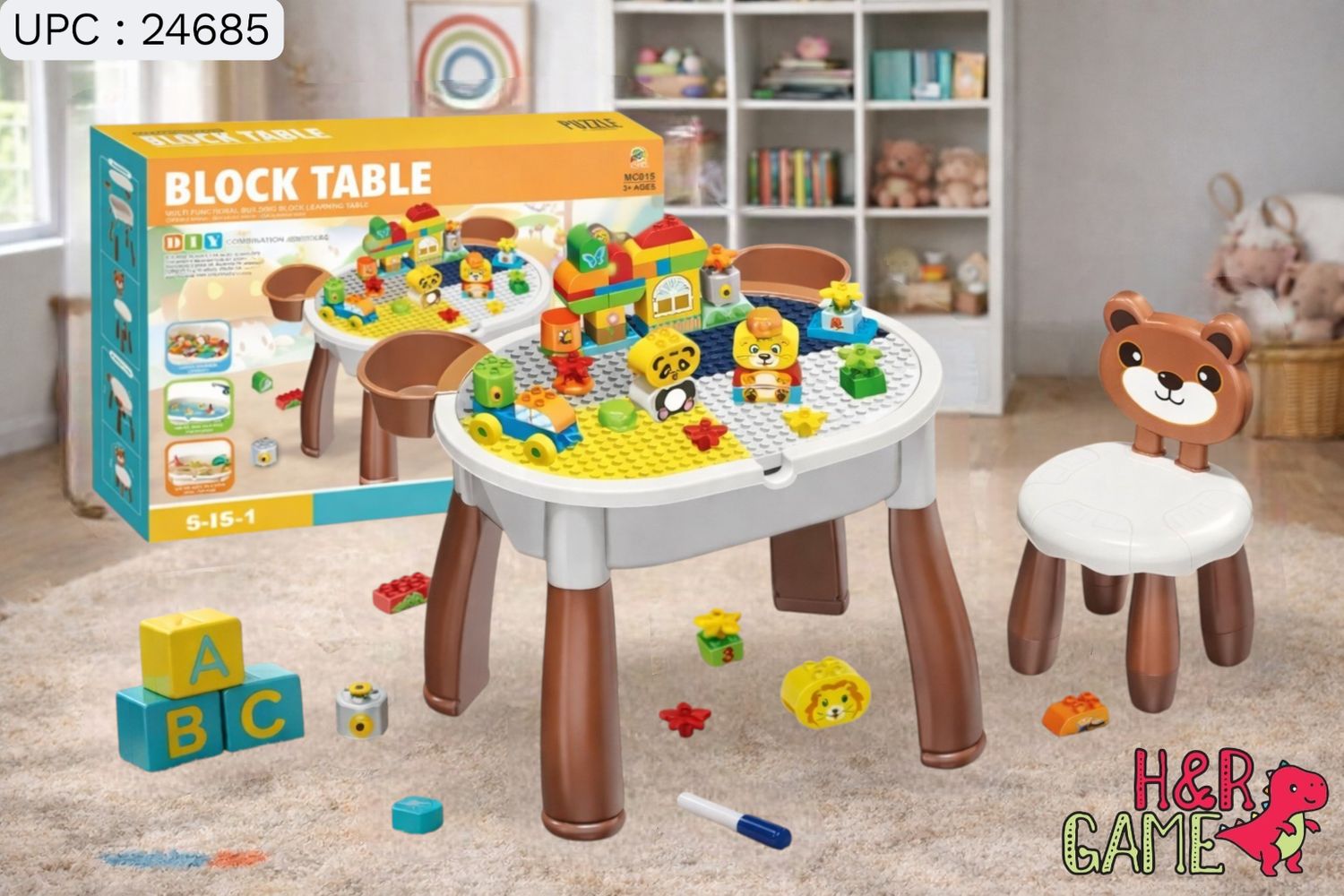 طقم طاولة تركيب الدب للأطفال