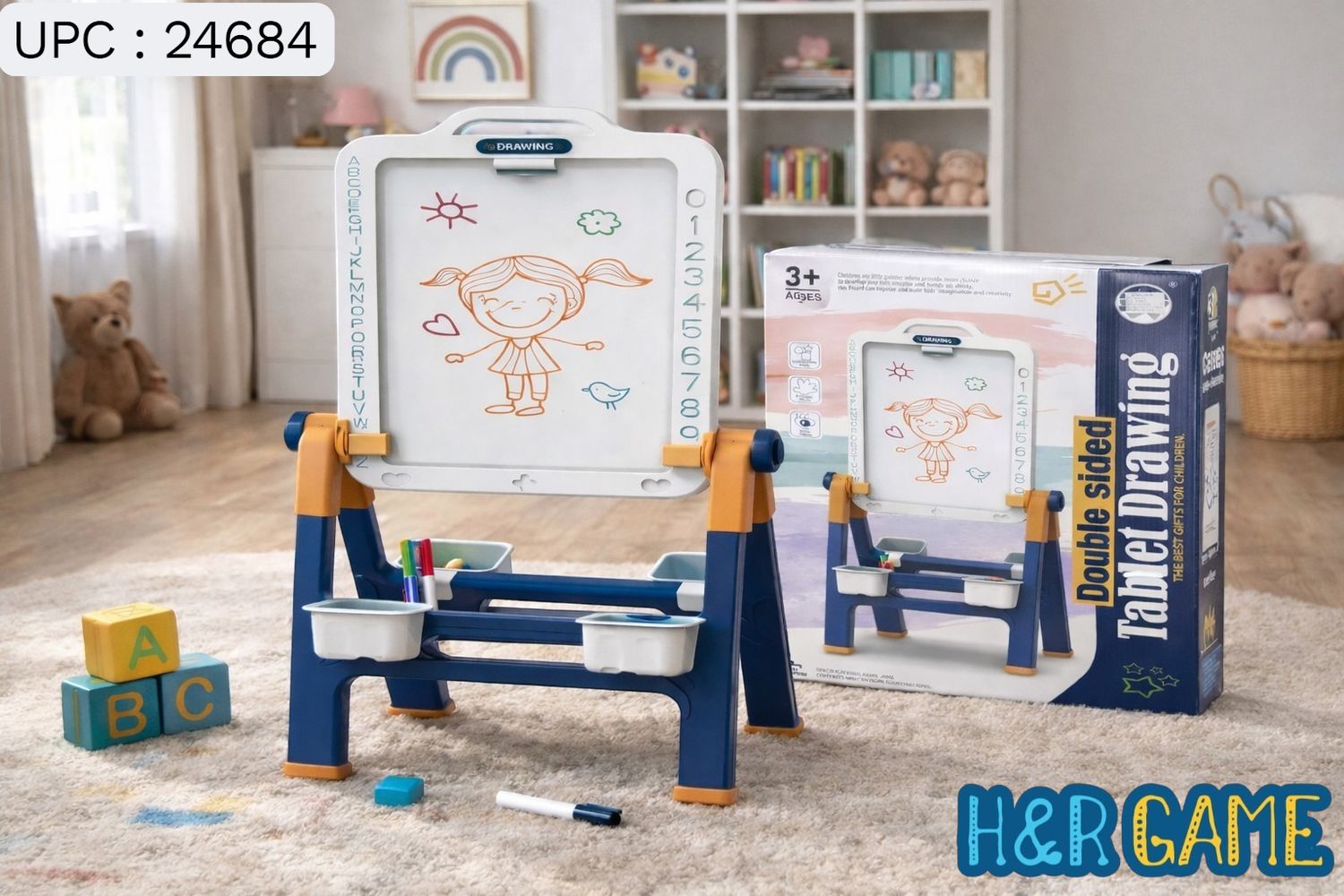طاولة لوح رسم للأطفال وجهين ✓