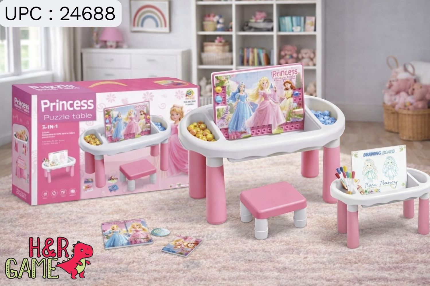 طاولة أنشطة بازل الأميرة للأطفال ✓