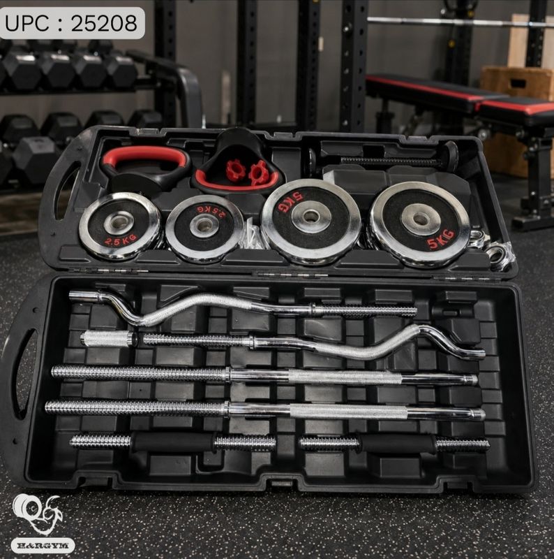 حقيبة وزن مع بار أعوج 58kg ✓