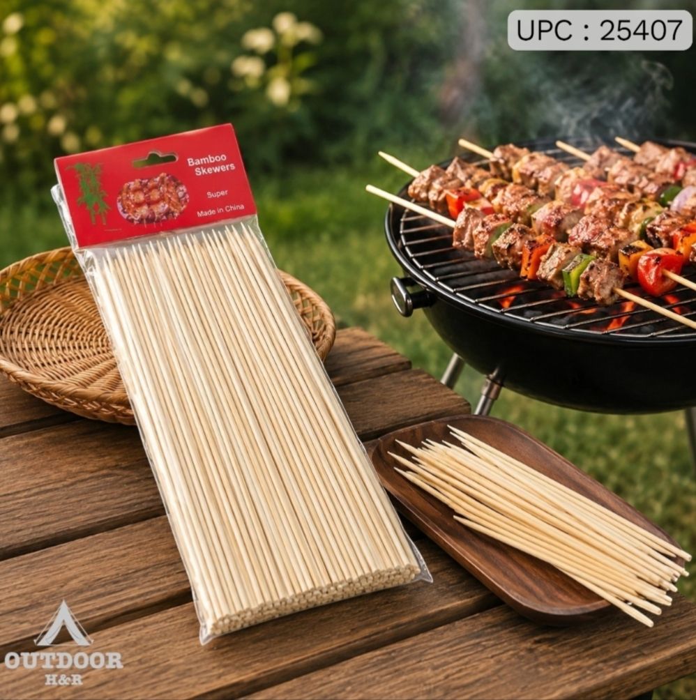 سياخ شواء خشب 25CM (بالباكيت) ✓