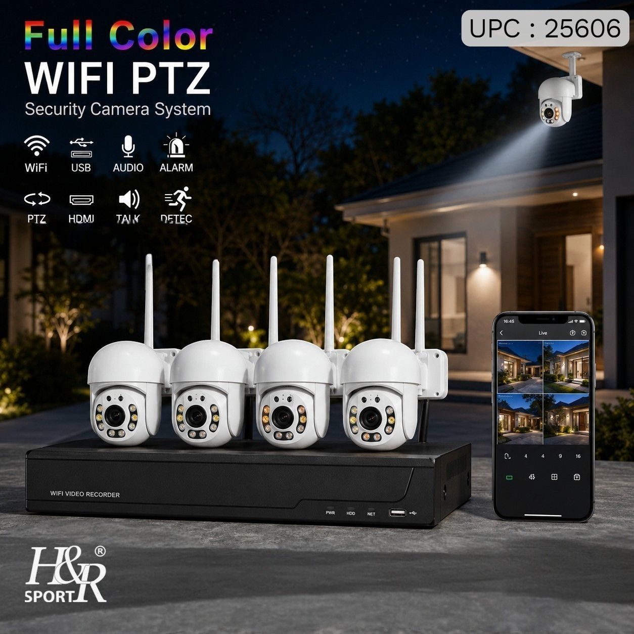 طقم كاميرات مراقبة واي فاي PTZ – 4 كاميرات *