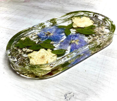 Flower Preservation Oval Jewellery Dish