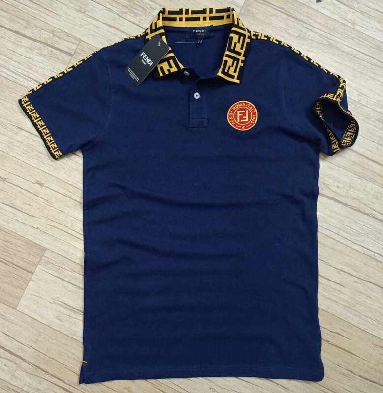 Premium polo T-shirt Navy Blue color F-004